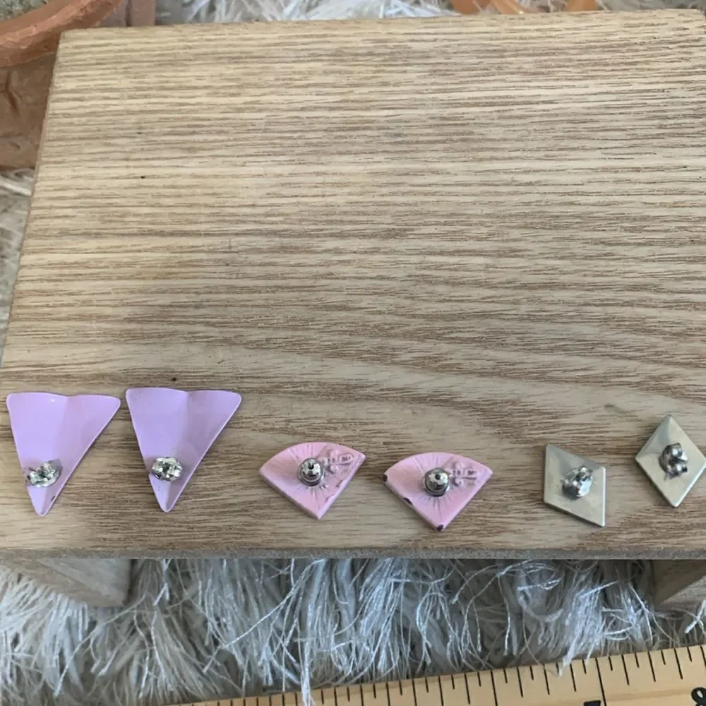 Vintage 80’s Style Costume Jewelry Post Earrings Bundle Of Eight Pairs
